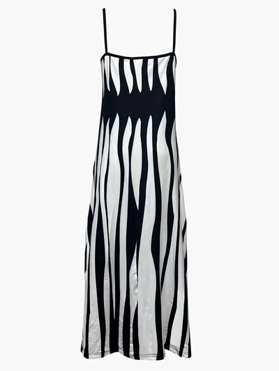 Vestido Con Cuello En V Con Estampado Geométrico