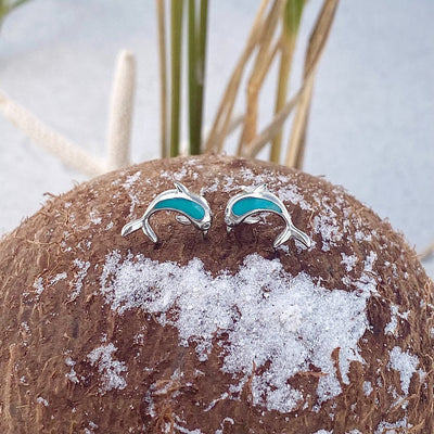 Aretes Delfín en Ópalo y Plata