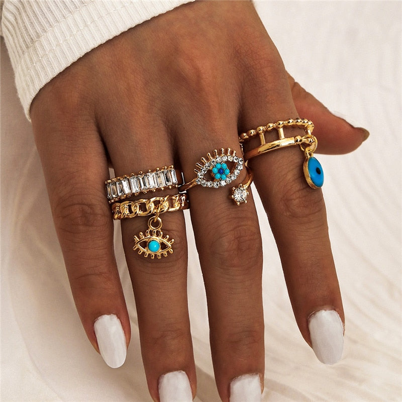 Pack de Anillos Ojos de la Suerte Hechos a Mano