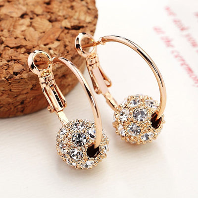 Pendientes de Bola de Cristal en Oro
