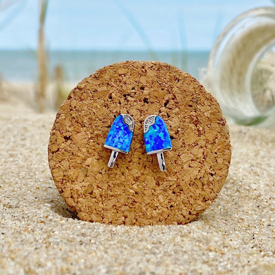 Aretes Helado en Ópalo con Plata y Oro Rosa