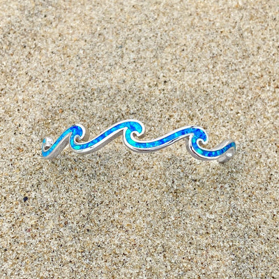 Brazalete Triple Ola en Ópalo y Plata