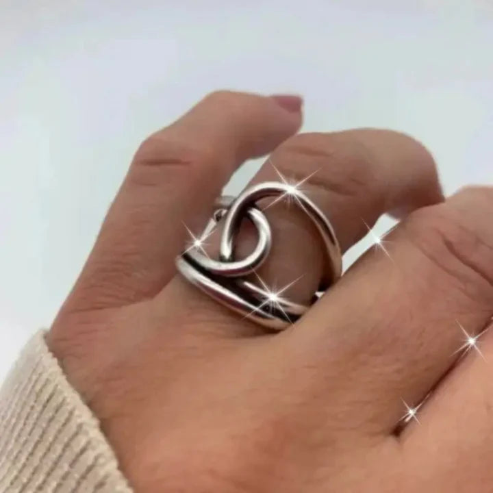 Anillo Irregular Plata Brillante