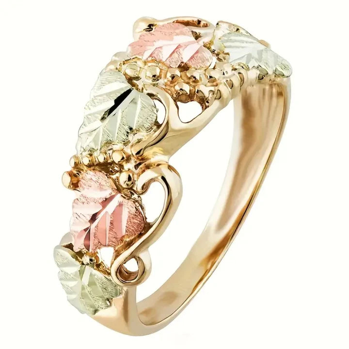 Anillo Verde y Rosa Dorado