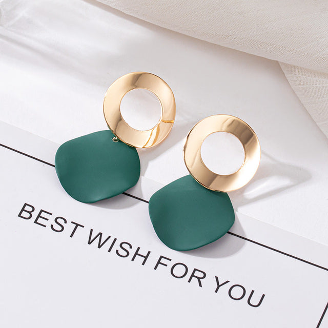 Aretes de Lujo Verdes en Oro