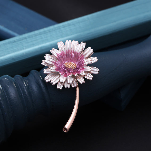 Broche Vintage de Flor Silvestre en Oro