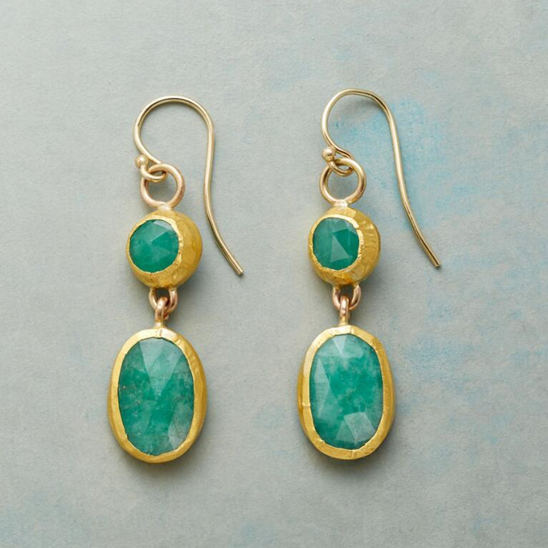 Aretes Vintage de Piedra Turquesa en Oro