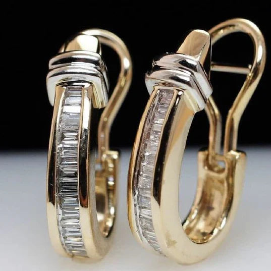 Aretes Dorados Brillantes Vintage