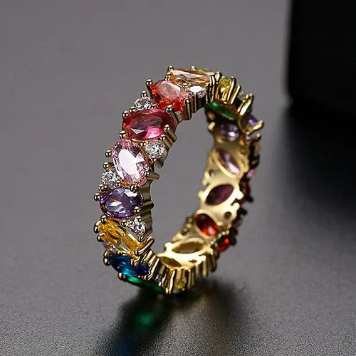Anillo Multicolor con Incrustaciones Vintage