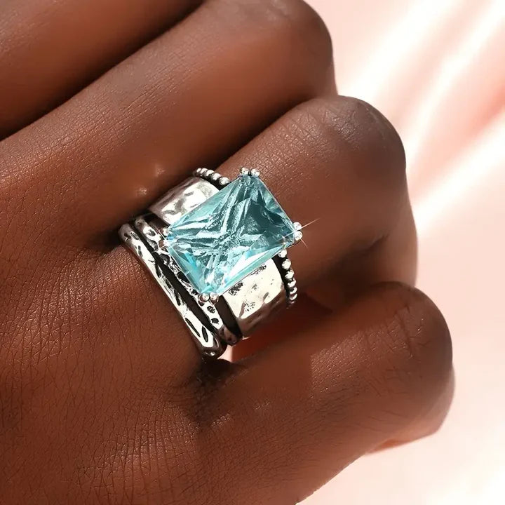 Anillo Cristalino Oceánico en Plata