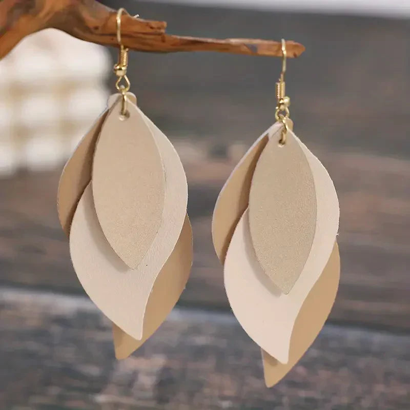 Aretes Hoja Marrón Vintage