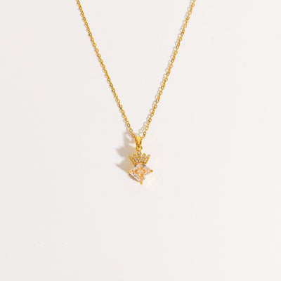 Colgante Corazón Real de Cristal en Oro